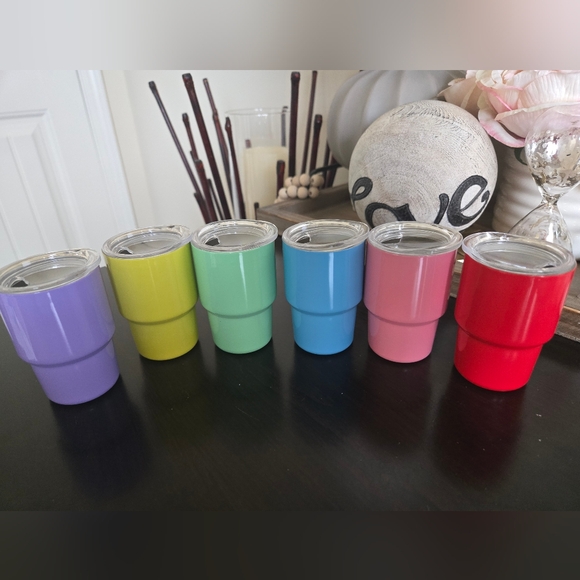 NEW MINI STAINLESS STEEL TUMBLERS WITH STRAW - Picture 6 of 7